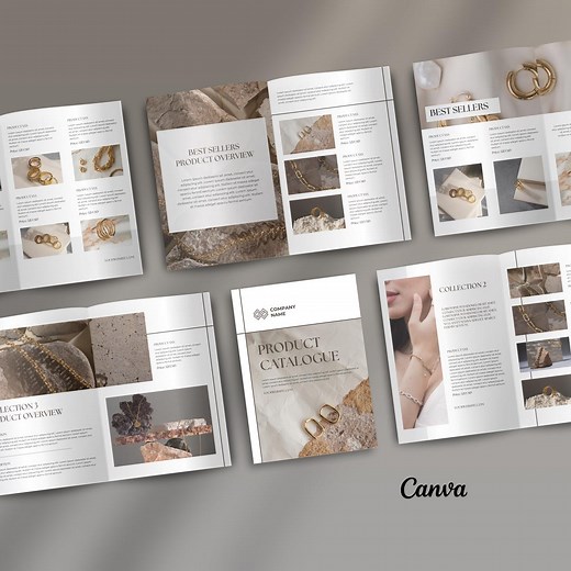 Jewelry Catalog Template: Editable Product Brochure | Minimalist Canva Design (24 Pages, US Letter & A4) - Etsy