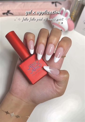 gelx application with jello jello peep off base coat 🍓✨ #nails #tutorial #application #jellojello #dollyshnails