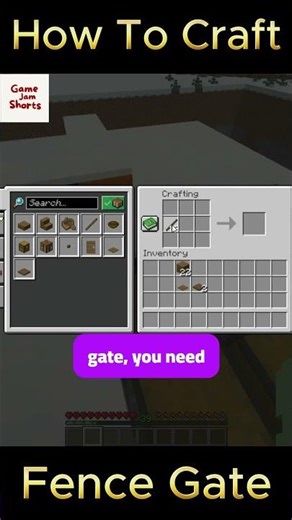 How To Craft Fence Gate #minecraft #shorts