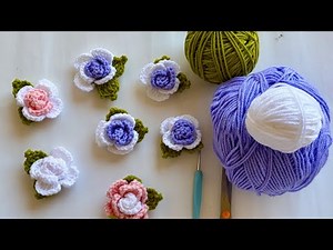 🙀🙀Beautiful crochet Mini Rose Flower for beginners|Crochet flower tutorial #diy #crochet #crafts