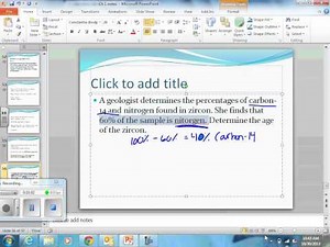 Radioactive dating- calculation