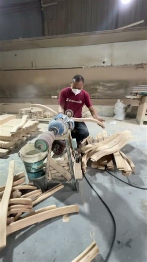 In the process of furniture sanding and manufacturing.