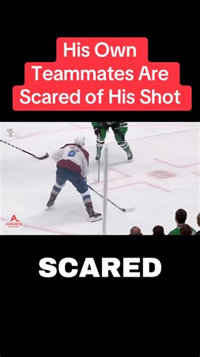 EVEN HIS TEAMMATES ARE SCARED OF HIS SHOT 😳 #calemakar #coloradoavalanche #hockey #nhl #icehockey