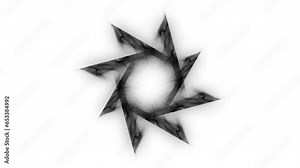 Animated halftone intro of an energy frame made of dots. Randomly rotating particles. A cosmic star of spheres. Alpha channel. QuickTime. Business, Technology, Medicine, Science. 4k