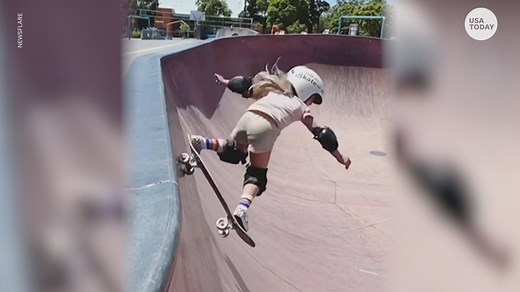 6-year-old girl shows off sensational skateboarding skills