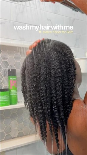 first wash day using matrix products 🫧✨ #washday #coilyhair #afrohair