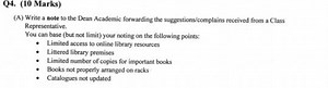 Q4. (10 Marks)(A) Write a note to the Dean Academic forwardin... | Filo