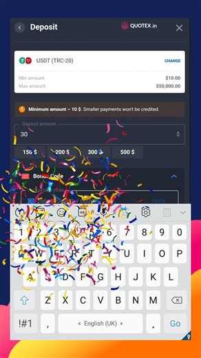 Quotex 100% deposit 🎁💰🤑 bonus code: starting from $30 deposit claim it now!!!