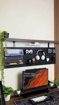 Install a Pegboard to Display Your Gear! Your Setup Just Got Even Cooler 💡 #DeskOrganization #Set...