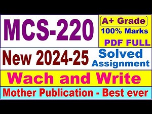 MCS 220 solved assignment 2024-25 || mcs 220 solved assignment 2025 || mcs220 2024-25