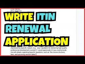 How To Write An ITIN Renewal Application | Full Guide