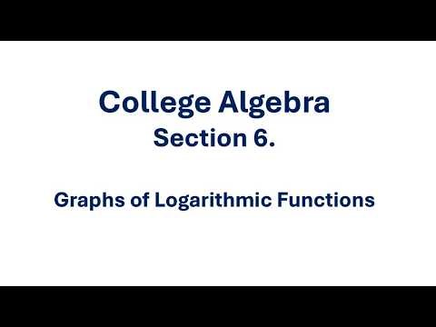 6.4.1 Graphs of Logarithmic Functions
