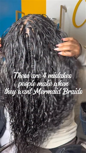 Braids Connexion on Instagram: "Mermaid braids are a high-detail style, and most issues don’t come from the braider — they come from client prep and maintenance. If you want full, soft, long-lasting mermaid braids, avoid these common mistakes ⬇️ Mistake #1: Underestimating how much hair mermaid braids actually need Mermaid braids are not a one-bundle style. The curls create the volume and movement, and without enough hair, the ends will look thin and unfinished. Full results start with proper ha