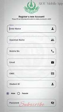 AIOU Mobile App | How to Register Account| #nexuslms #education #aiou #shorts #aioumobileapp