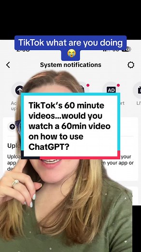 TikTok announces 60 minute videos. Would you watch a 60 minute video on how to use ChatGPT and chatgpt prompting tips? #longervideosontiktok #tiktokcreator #howtousechatgpt