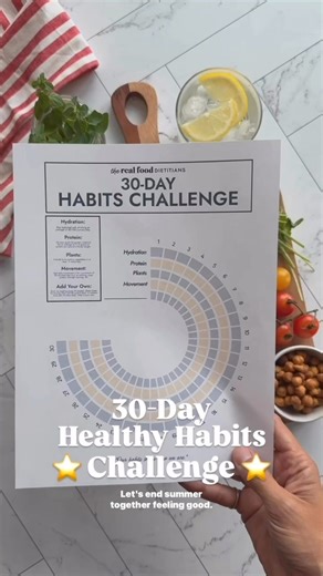 4.7K views · 36 reactions | 30-Day Healthy Habits Challenge (sign up in comments! 100% free✨) #healthyhabits #challenge #summerchallenge | The Real Food Dietitians | Facebook