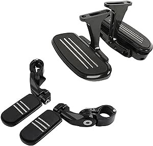 ATV Floor Boards Peg for Harley, SLMOTO Passenger Chromed Streamline Footboards Mount Bracket + 1.25''/ 32mm Highway Footpegs Fit for Harley Streamliner Pegs Touring Road King Street Glide 93-23