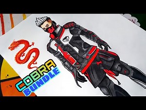 COBRA BUNDLE DRAWING || RED BUNDLE Freefire Drawing || KAKU ARTS