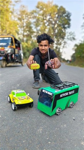 RC remote control school bus road mein chalne wala#unboxing #toys #shorts #bus 🚌
