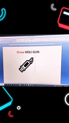 Draw Holi 🫟 Gun 🔫 Symbol Shortcut Key In Ms Word For Windows 🪟#msword #tips #foryou