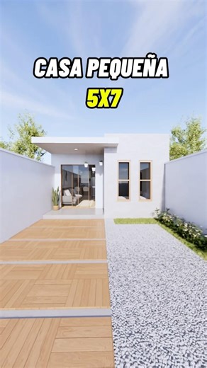 Casa Simple pero Bonita de 5X7 🏠 #casaspequeñas #arquitectura #planosdecasas #tinyhouse