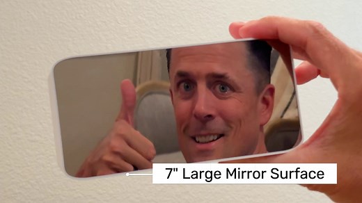 RGB Extra Loud Alarm Clock for Heavy Sleeper Hearing Impaired Deaf Bedroom, Vibrating Alarm Clock with Bed Shaker,15-Color Modes/7" Large Mirror Display/4 Dimmer,Night Light,USB Charger,Battery Backup