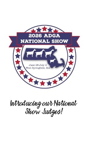 🎉 2026 ADGA National Show Judges Announced! 🐐 Congratulations to our judges selected by membership vote: Mark Baden, Scott Bice, Todd Biddle, Anna Thompson-Hajdik, and Robert (Bob) Bartholomew Jr. Joining them as the sixth judge, selected by the National Show Committee and making her National Show debut, is Trinity Smith Malmanis! 📅 The 2026 National Show Schedule and Judging Assignments are now posted on the National Show website. | ADGA National Show