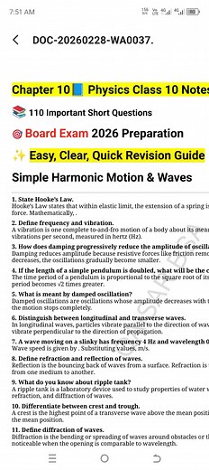 Important Physics Notes for Class 10 Board Exams