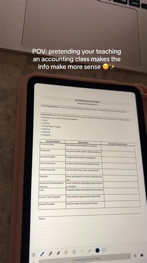 “Today class: let’s identify the account types 🤓😭” Lets go over assets 🙂‍↕️✨ How much longer until your next semester? I start Monday. 😳 #accountingtok #accountingmajor #assets #accounting #fyp