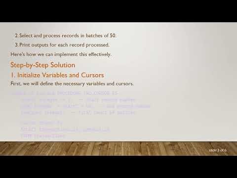 Mastering Oracle SQL: How to Execute 2 For Loops Using Cursors