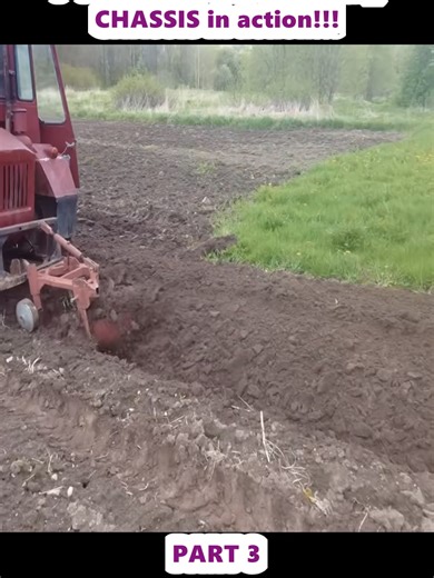 T-16 Tractor Plowing Vegetable Garden
