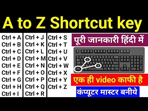 computer ctrl a to z shortcut keys | keyboard shortcuts a to z key | a to z computer shortcut keys