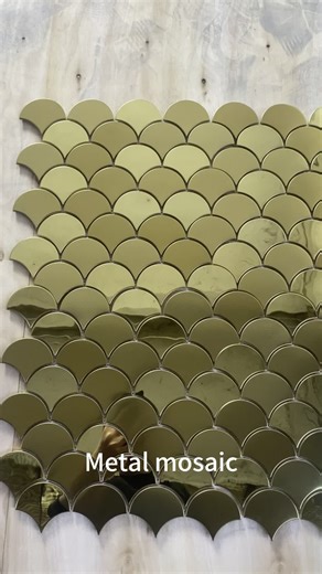 No more dull walls! 💫 Metal fish scale fan-shaped mosaic tiles bring endless possibilities to your space! #MosaicDesign #CreativeHome #WallDecor #MetalDecor