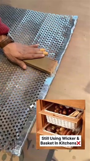 Baljinder Singh kainth on Instagram: "Modern kitchen Wicker Basket Desi #Wicker Basket #kitchen Basket #new kitchen design #viralvideos New Modular kitchen wicker Basket easy use"