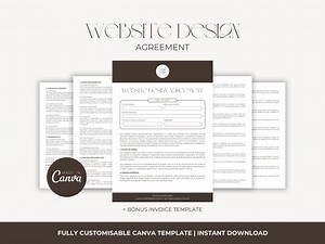 Website Design Contract Template: Editable Client Service Agreement for Freelancers - Etsy Canada