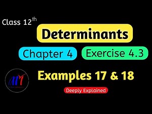 Chapter 4 Determinants Exercise 4.3 ( Examples 17 & 18 ) Class 12 Maths | NCERT Solutions