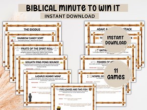 Biblical Minute to Win It Games, Youth Group Activity (digital Download), Church Activity Games, Women Circle Games - Etsy