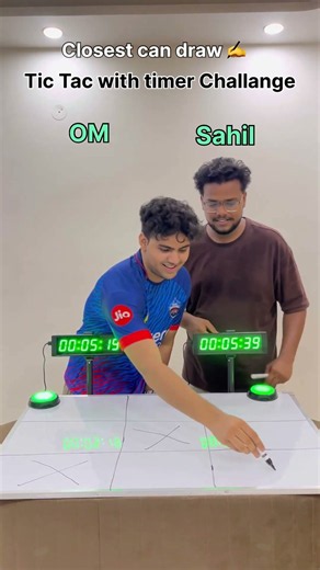 Closest can draw ✍️ Tic Tac with timer challenge 😂🏆