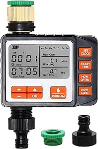 Programmable Water Timer, 3" Large Screen/Auto & Manual Mode/IP65 Waterproof Irrigation Timer Sprinkler Timer Hose Timer Faucet Digital Watering Timer for Garden Lawn