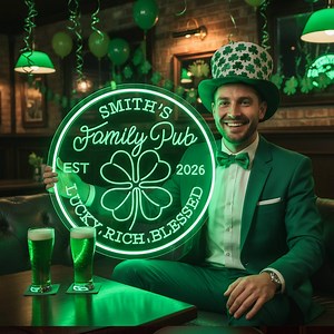 Custom Irish Pub Neon Sign, Personalized Family Name Irish Home Bar LED Neon Light, Saint Patrick's Day Wall Decor, Basement Bar Sign - Etsy Canada