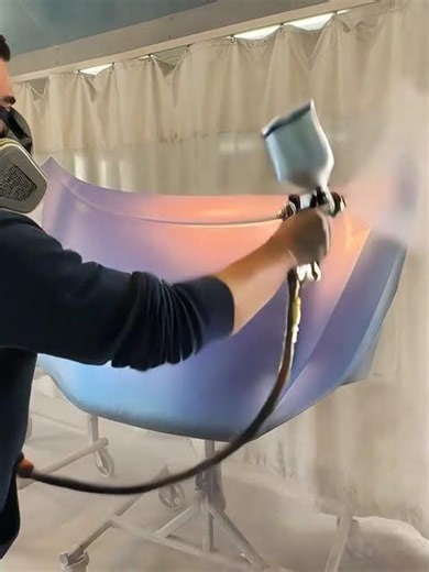 Paint the hood a bronze pearl purple color. #เคาะพ่นสี #machine #automotive #automobile