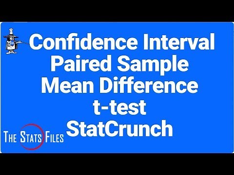 8.3.24 How to find a Confidence Interval for Paired (Dependent) Sample Mean Difference StatCrunch
