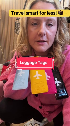 Travel smart for less! 🧳✨ Set of 3 or 5 luggage tags to keep your suitcases easily identifiable. Anti-loss, stylish, and practical — 5 tags for only £2.87! Perfect for every traveler. #tiktokmademebuyit #luggagetagset #travelmusthaves #budgettravel #travelaccessories