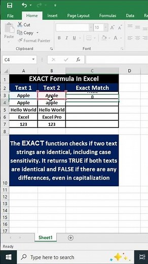 EXACT Formula in Excel | Compare Text Case-Sensitive in Excel