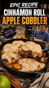 Cinnamon Rolls + Apple Cobbler = PURE MAGIC 🍎 #applecobbler #cinnamonroll #cinnamonrollapplecobbler