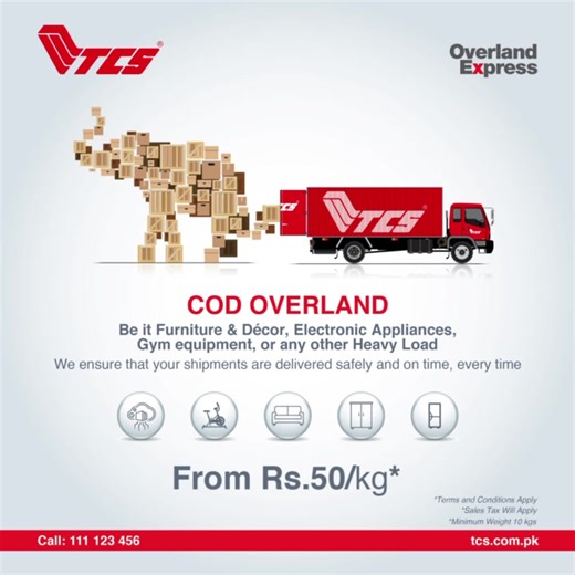 TCS COD Overland for heavy Shipments and bulk loads. We ensure that your shipments are delivered safely and on time at best rates. #TCS #TrustALeaderToDeliver #TCSkardo #ECOM #ecommercesolutions | TCS