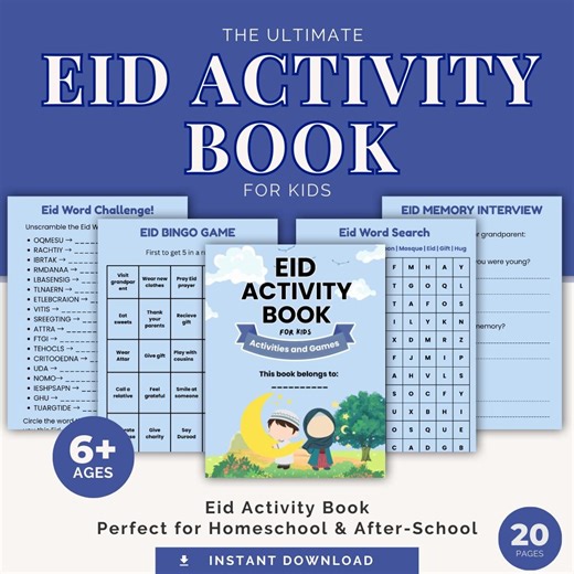 Eid Activity Book for Kids | Games, Crafts, Coloring (digital Download) - Etsy