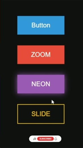 Amazing Button Hover Animations Using HTML CSS JavaScript | Zoom Neon Slide Button