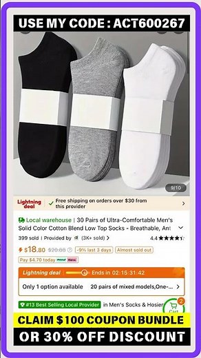 5 socks at temu