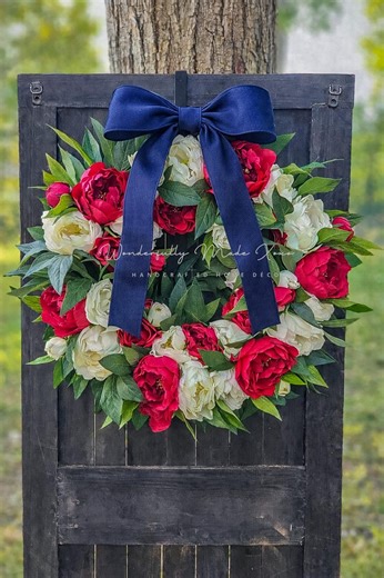 Patriotic Wreath, Red White and Blue Wreath, 4th of July Wreath, American Flag Wreath, Memorial Day Wreath, Veteran's Day, USA Wreath - Etsy